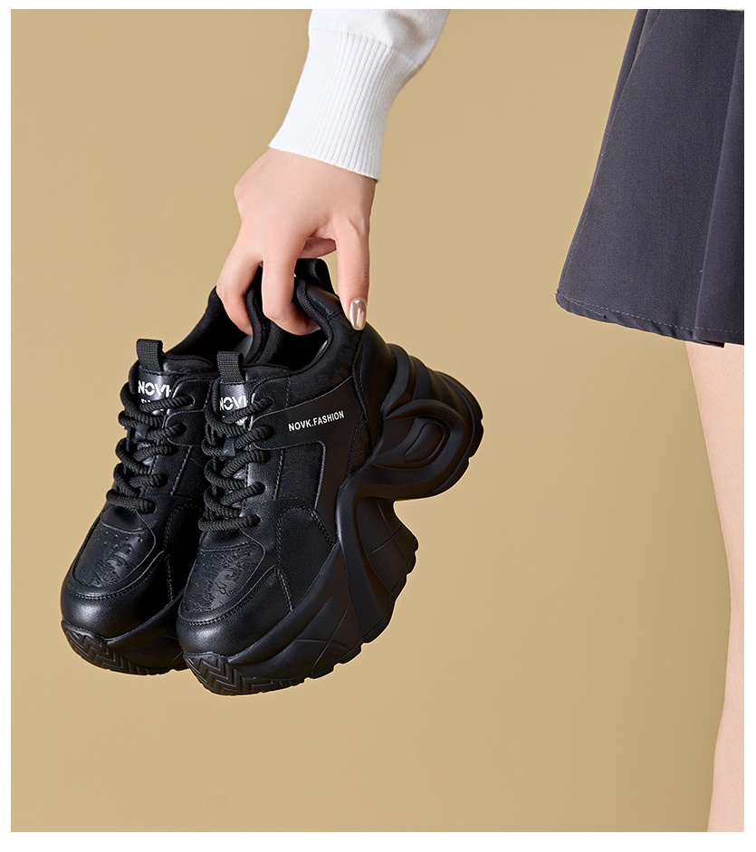 ShoeGlobe High-End Stijl Outdoor 2024 Herfst Winter Nieuwe Dikke Zolen Hoogte Verhogende Dad Sneakers Voor Vrouwen Casual Echt_voghion.com