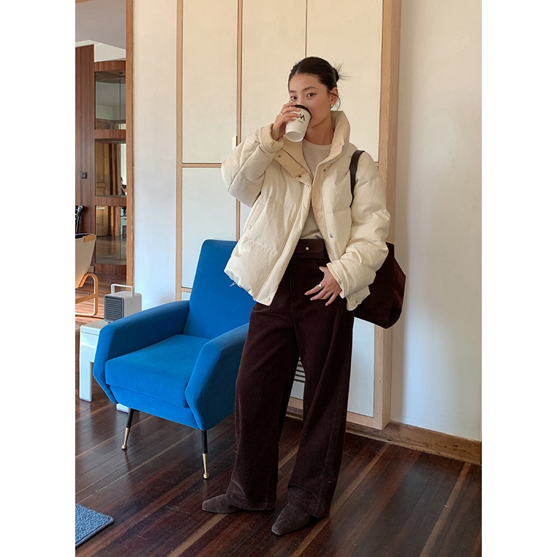 ChicShe Mulan Loose Jacket For Women 2025 Thirteen Lines Winter New Warm White Duck Down Coat 52928Y_voghion.com