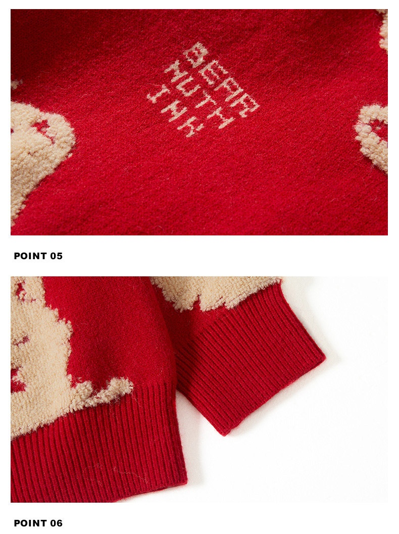 GraceChic GraceChic GraceChic Zodiac Red Women's Fashion Couple Outfit Winter 2022 New Year Battle Robe Sweater Tiger Stylish_voghion.com