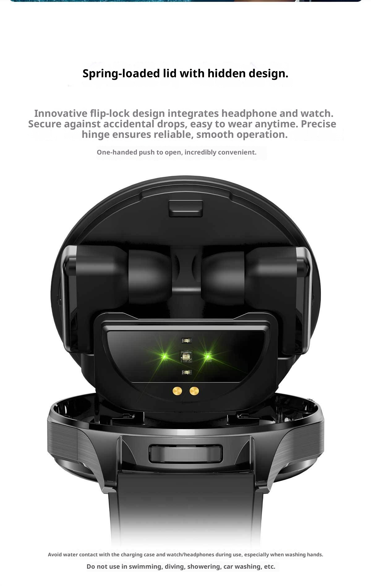 25 Years Upgraded Version Flip Cover Multi-Function Built-in TWS Bluetooth Earphone Smart Watch Two-in-One Bracelet_voghion.com