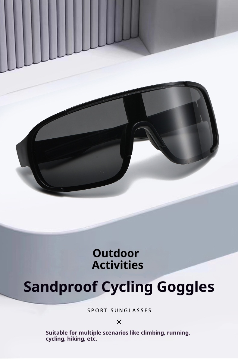 ActiveGo Retro Black Oversized Frame Outdoor Cycling Windproof Sports For Men And Women Mountaineering Skiing Goggles Slimming_voghion.com