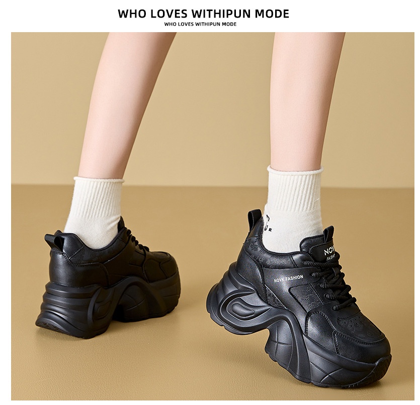 ShoeGlobe High-End Stijl Outdoor 2024 Herfst Winter Nieuwe Dikke Zolen Hoogte Verhogende Dad Sneakers Voor Vrouwen Casual Echt_voghion.com