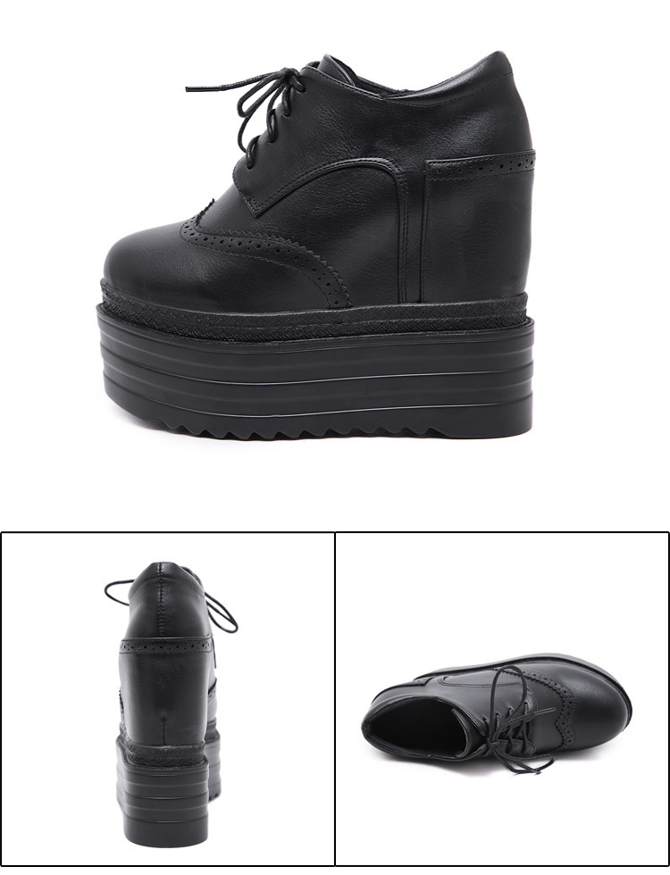 ShoeVault 558-12 Ultra High Heel Wedge Short 13CM Waterproof Platform Lace-Up Martin Height Increasing Women's Winter Boots_voghion.com