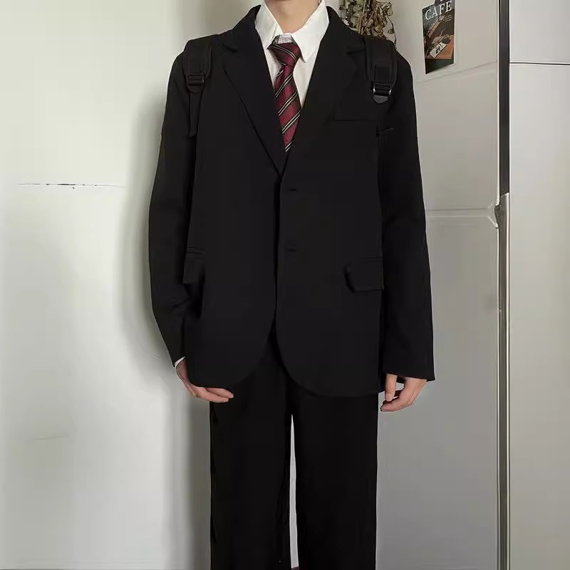 ragazzo stile giapponese college uomo uniforme DK vestibilità ampia bello studente scuola JK primavera autunno cravatta giacca abito_voghion.com