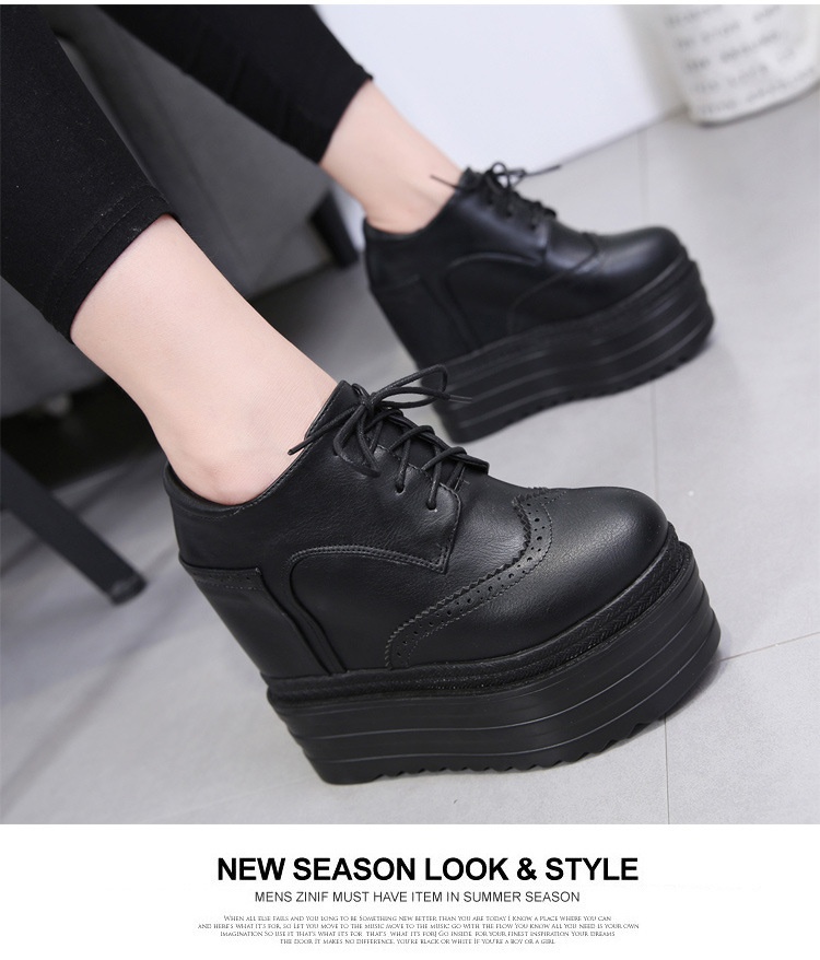 ShoeVault 558-12 Ultra High Heel Wedge Short 13CM Waterproof Platform Lace-Up Martin Height Increasing Women's Winter Boots_voghion.com