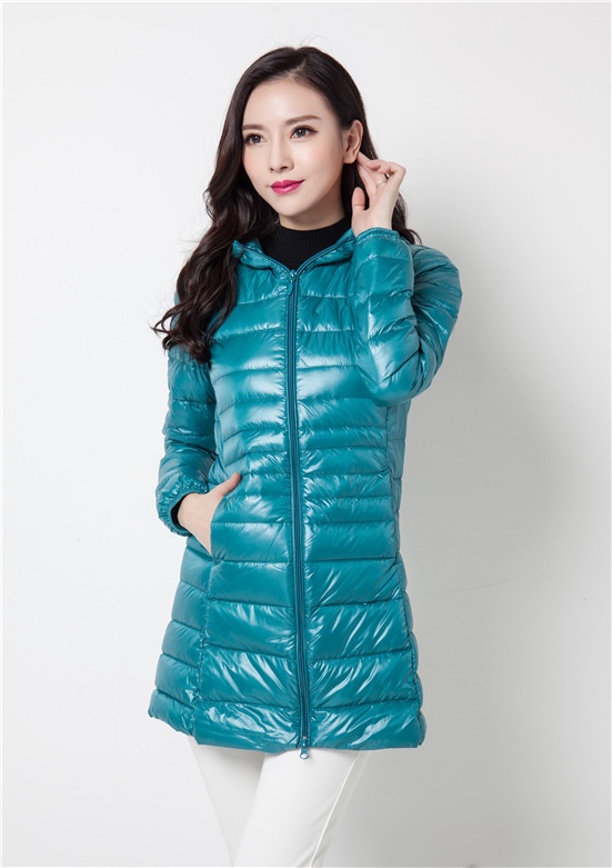 ChicShe Cross-Border New Korean Style Down Jacket For Women, Lightweight Slim Fit Plus Size Hooded Mid-Length Coat Manufacturer_voghion.com