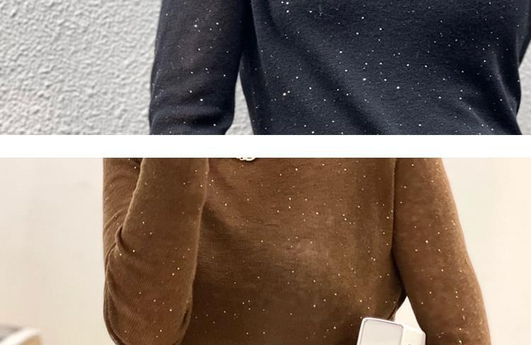 GraceChic GraceChic GraceChic European Women's Fashion 2023 New Trendy Wool High Neck Sequin Sweater Base Shirt For Women Autumn Winter Stylish_voghion.com