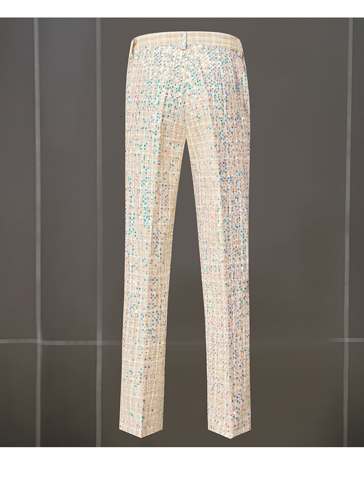 1 Giacca da abito Costume da cantante maschile Ospite di banchetto Abbigliamento formale Spettacolo teatrale Coro Pantaloni aderenti Color Block_voghion.com