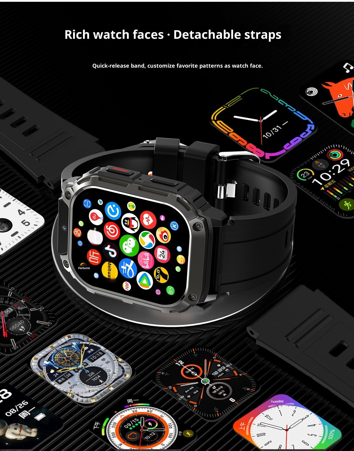 Smart Card Phone Watch Bracelet Titanium Metal Large Screen Full Network 5G Heart Rate Pressure Blood Oxygen NFC_voghion.com