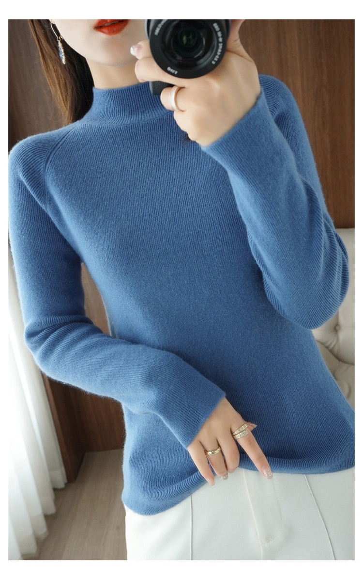 GraceChic GraceChic GraceChic Autunno Inverno Mezza Dolcevita Per Donna 2021 Nuova Maglia Base In Lana Manica Lunga Pullov Vestibilità Slim Maglia Spessa_voghion.com