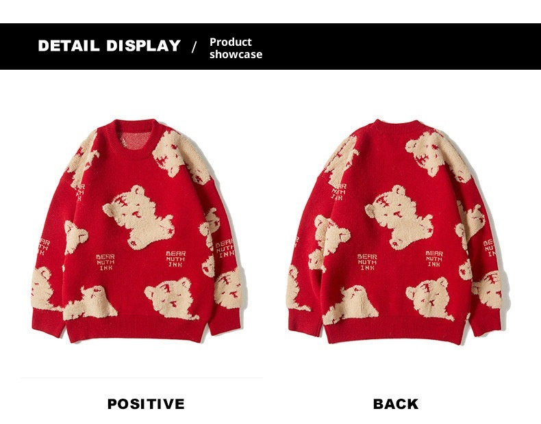 GraceChic GraceChic GraceChic Zodiac Red Women's Fashion Couple Outfit Winter 2022 New Year Battle Robe Sweater Tiger Stylish_voghion.com