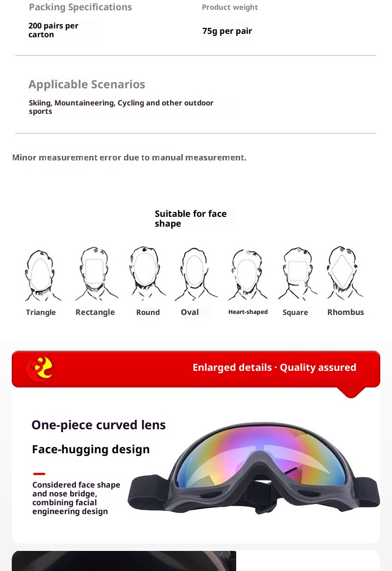 ActiveGo Neue Unisex-Sonnenbrille für Frühling/Sommer: Schneebrille, Fahrradbrille, Bergsteigerbrille, winddicht, sandfliegenabweisend, beschlagfrei, schneesicher_voghion.com