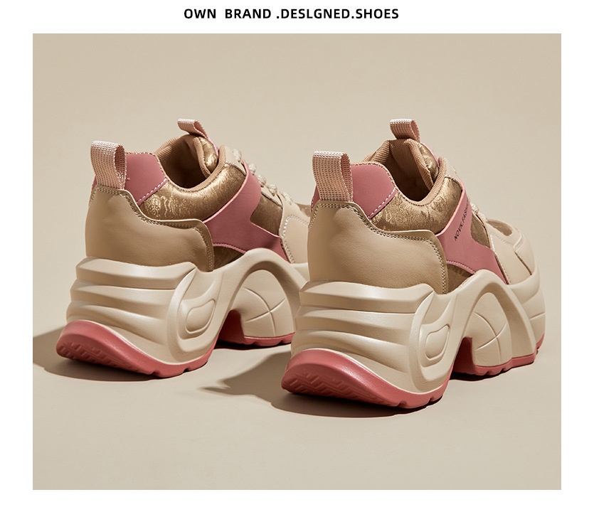 ShoeGlobe High-End Stijl Outdoor 2024 Herfst Winter Nieuwe Dikke Zolen Hoogte Verhogende Dad Sneakers Voor Vrouwen Casual Echt_voghion.com