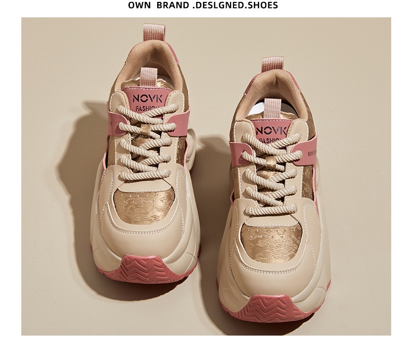 ShoeGlobe High-End Stijl Outdoor 2024 Herfst Winter Nieuwe Dikke Zolen Hoogte Verhogende Dad Sneakers Voor Vrouwen Casual Echt_voghion.com