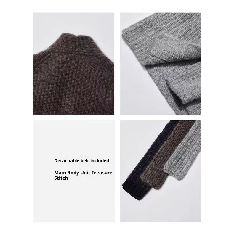 GraceChic GraceChic GraceChic Automne Hiver Nouveau Gilet court style peignoir en laine de yak épaisse ROW pour femme_voghion.com