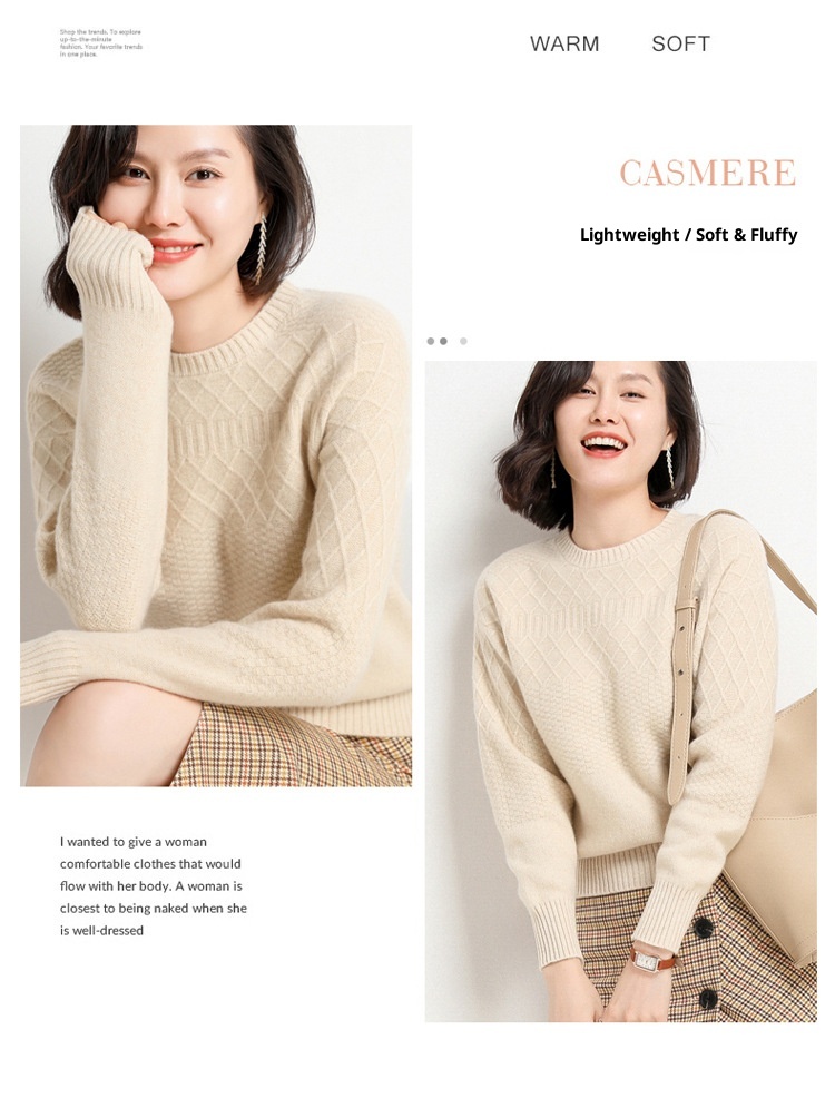 GraceChic GraceChic GraceChic Autunno Inverno Lana Per Donna Maglia Base Larga Ispessita 2021 Nuovo Maglione Dimagrante Tinta Unita Cashmere Parte Superiore Interna_voghion.com