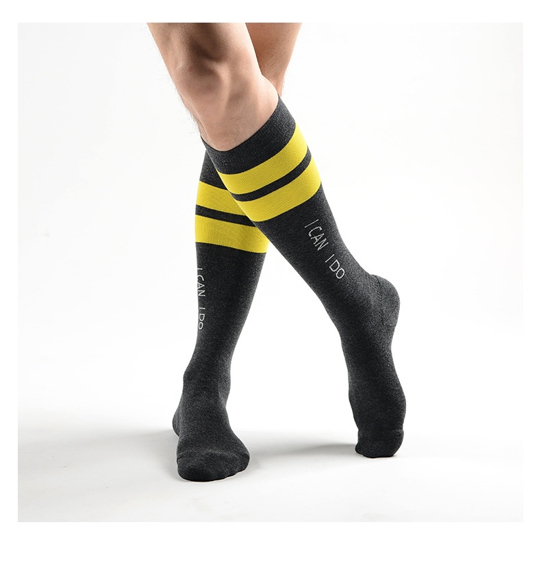 ActiveGo ActiveGo Meikan Wide Stripe Sports Long Couple Outdoor High Tube Terry Cushion Quick Dry Micro Pressure Jump Exercise Socks_voghion.com