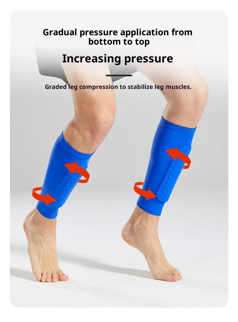 ActiveGo ActiveGo Coprigambe per sport all'aria aperta a nido d'ape da calcio transfrontaliero Calzino traspirante Protezione per polpaccio anticollisione Attrezzatura protettiva_voghion.com