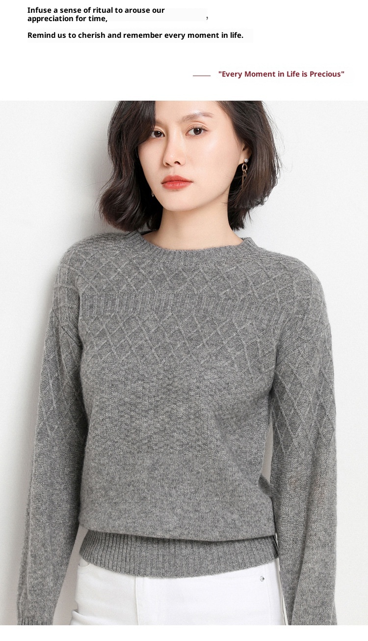 GraceChic GraceChic GraceChic Autunno Inverno Lana Per Donna Maglia Base Larga Ispessita 2021 Nuovo Maglione Dimagrante Tinta Unita Cashmere Parte Superiore Interna_voghion.com