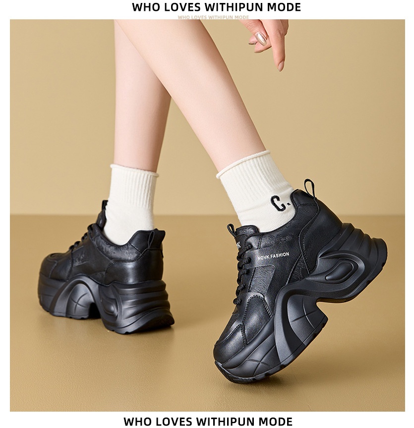 ShoeGlobe High-End Stijl Outdoor 2024 Herfst Winter Nieuwe Dikke Zolen Hoogte Verhogende Dad Sneakers Voor Vrouwen Casual Echt_voghion.com