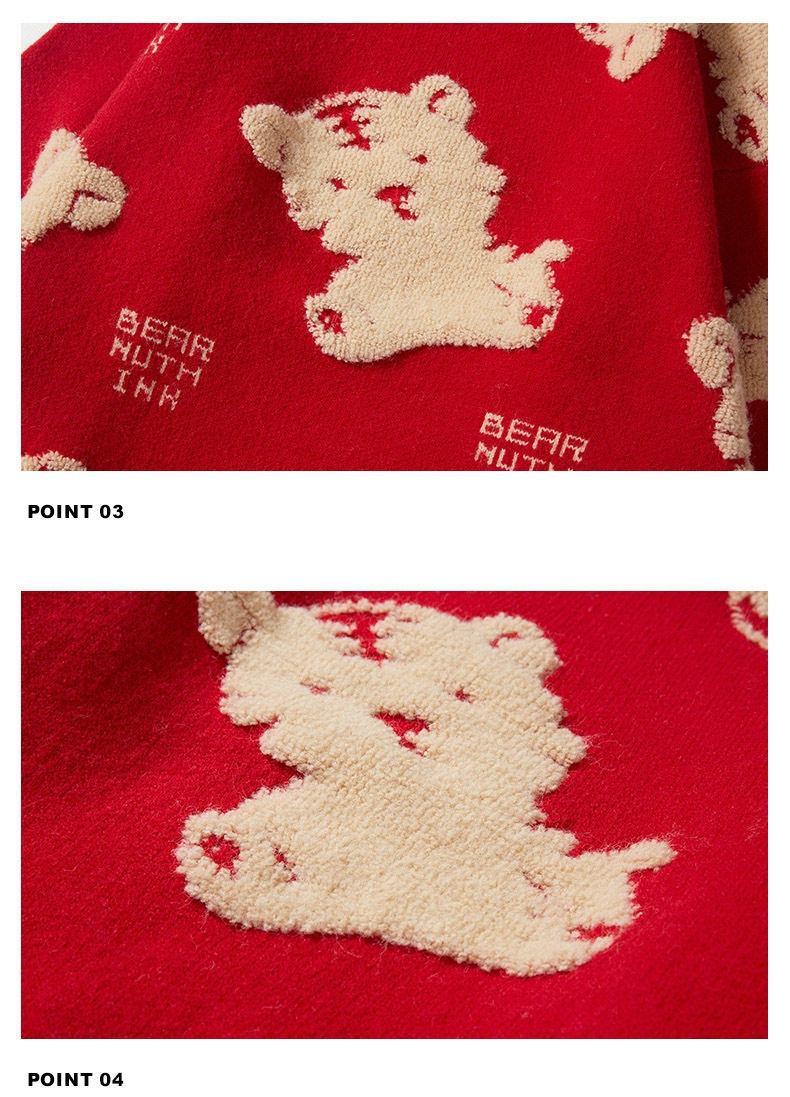 GraceChic GraceChic GraceChic Zodiac Red Women's Fashion Couple Outfit Winter 2022 New Year Battle Robe Sweater Tiger Stylish_voghion.com