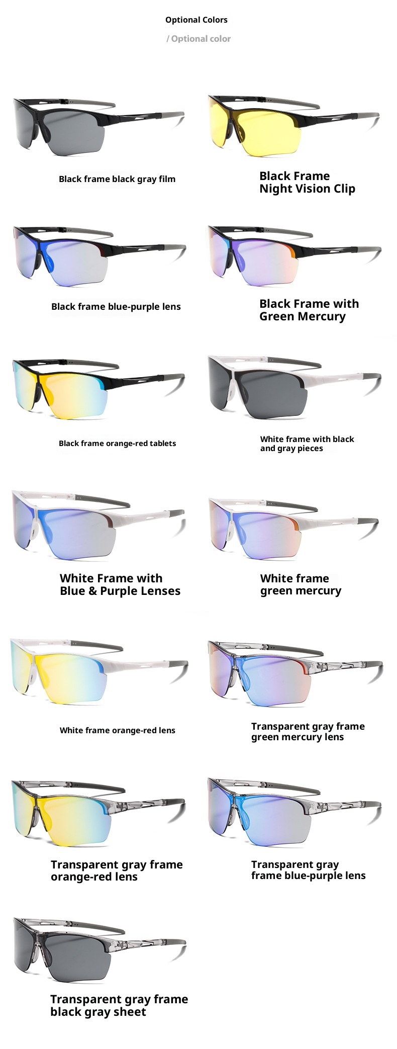 ActiveGo Cross-border Nuovo vetro pieghevole per ciclismo Outdoor Alpinismo Antivento Doppio uso Guida Visione diurna e notturna_voghion.com