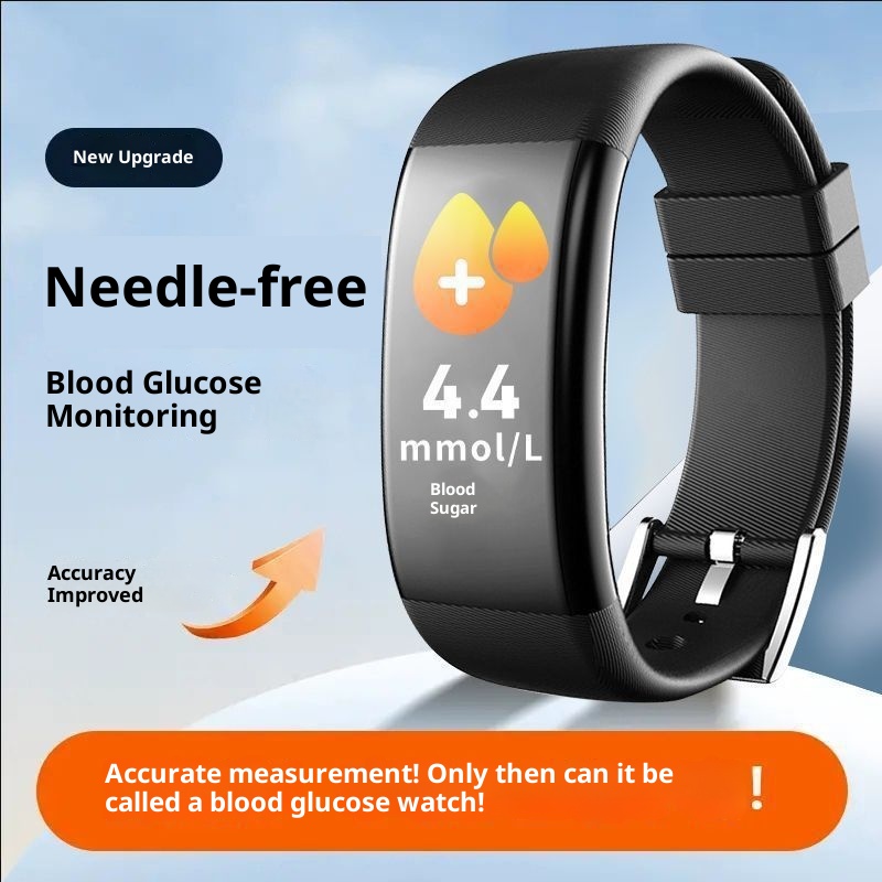 Fully Automatic Non-Invasive Watch Pressure Oxygen Heart Rate Smart No-Needle Blood Glucose Meter Color Screen Bracelet_voghion.com