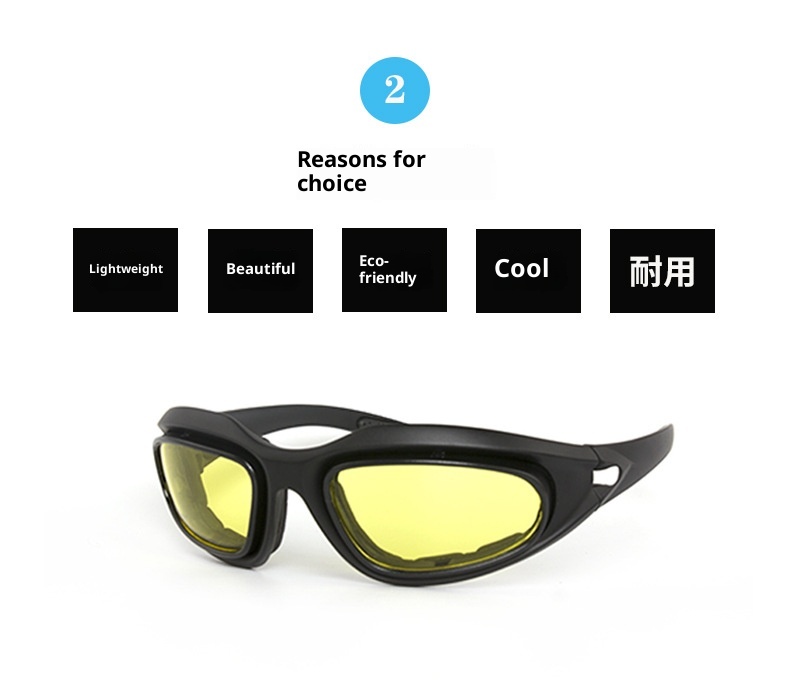 Set di occhiali tattici ActiveGo C5, per ciclismo, alpinismo, antivento, CS, antiproiettile, da tiro, alla moda_voghion.com