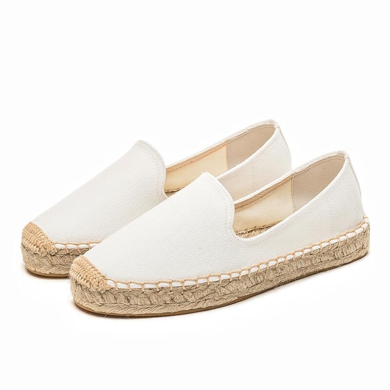 Women's Fisherman Shoes Thick Sole Low Top Canvas Espadrilles Spring Summer New Slip-On Comfortable Simple Loafers_voghion.com
