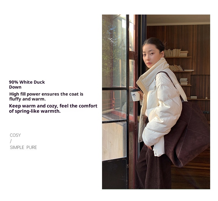 ChicShe Mulan Loose Jacket For Women 2025 Thirteen Lines Winter New Warm White Duck Down Coat 52928Y_voghion.com