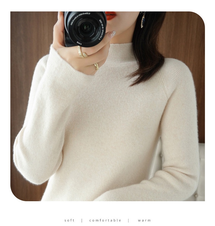 GraceChic GraceChic GraceChic Autunno Inverno Mezza Dolcevita Per Donna 2021 Nuova Maglia Base In Lana Manica Lunga Pullov Vestibilità Slim Maglia Spessa_voghion.com