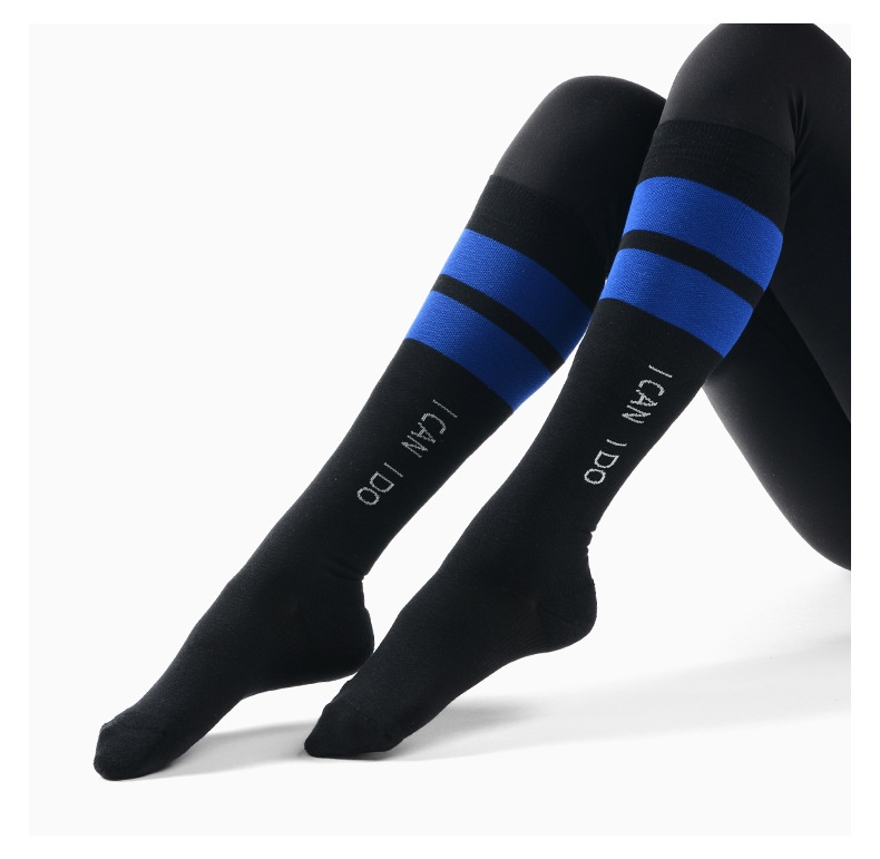 ActiveGo ActiveGo Meikan Wide Stripe Sports Long Couple Outdoor High Tube Terry Cushion Quick Dry Micro Pressure Jump Exercise Socks_voghion.com