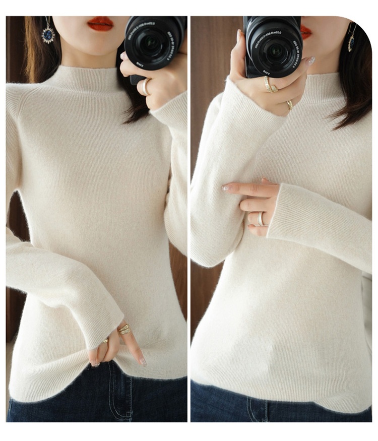 GraceChic GraceChic GraceChic Autunno Inverno Mezza Dolcevita Per Donna 2021 Nuova Maglia Base In Lana Manica Lunga Pullov Vestibilità Slim Maglia Spessa_voghion.com