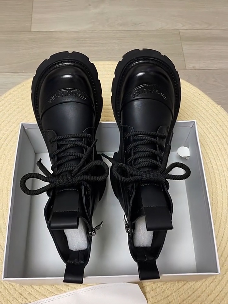 ShoeVault Martin originali con suola spessa da donna, stivali di lana in stile britannico, scarpe da donna in cotone calde alla moda per autunno inverno,_voghion.com