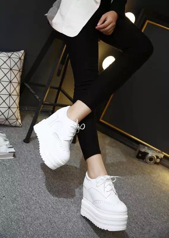 ShoeVault 558-12 Ultra High Heel Wedge Short 13CM Waterproof Platform Lace-Up Martin Height Increasing Women's Winter Boots_voghion.com