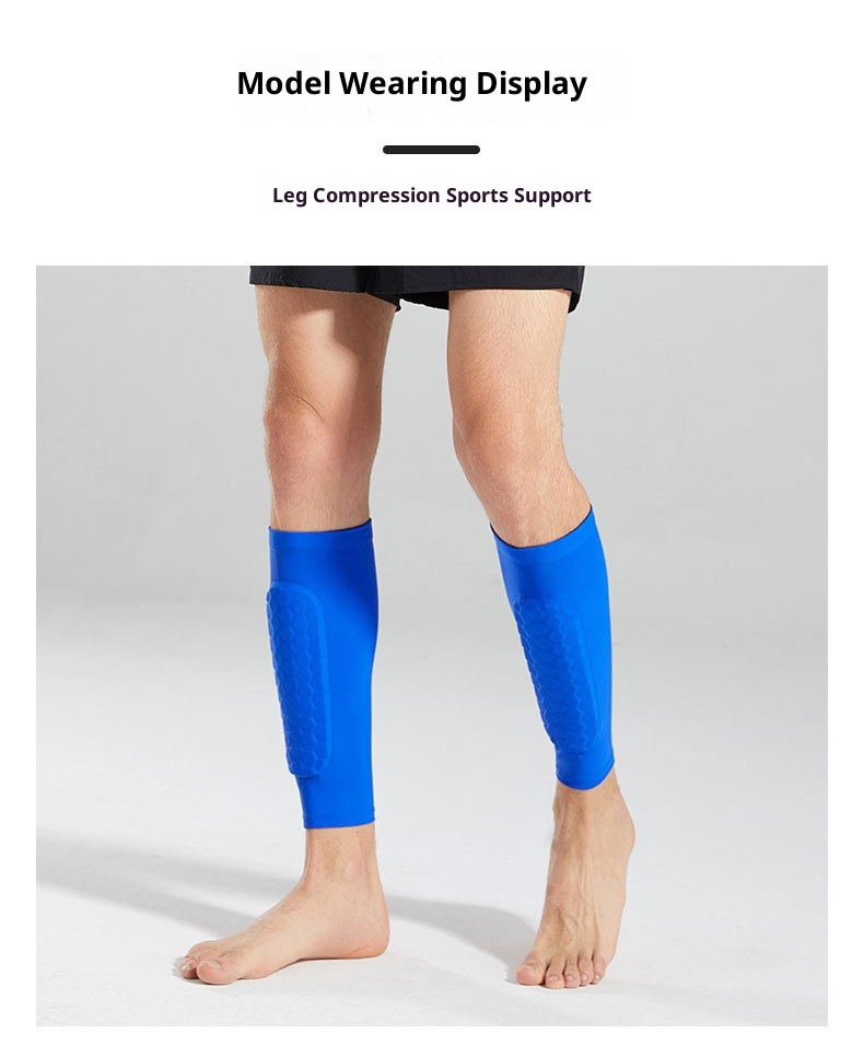 ActiveGo ActiveGo Coprigambe per sport all'aria aperta a nido d'ape da calcio transfrontaliero Calzino traspirante Protezione per polpaccio anticollisione Attrezzatura protettiva_voghion.com