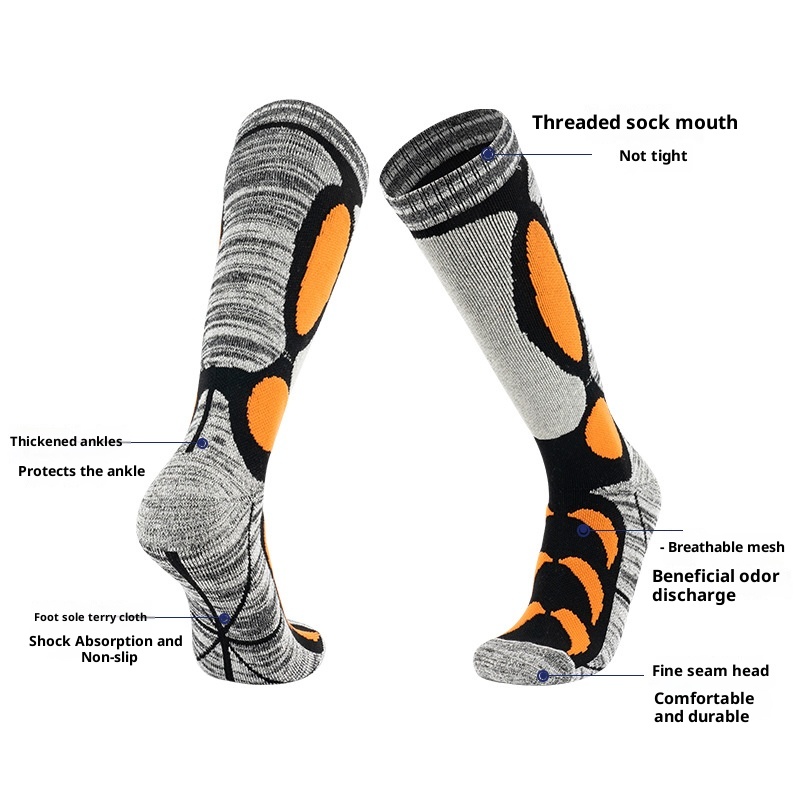 ActiveGo ActiveGo Merino Wool Ski Thickened Sports Mountaineering Hiking Warm High-top Ice Skating Breathable Quick-drying Socks_voghion.com