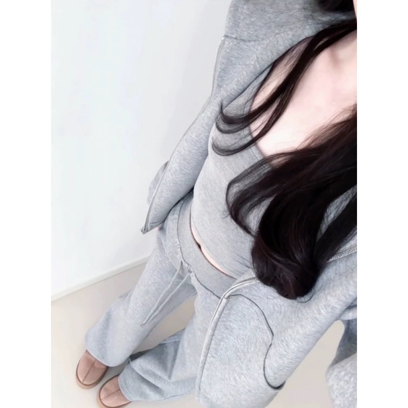 001 Women's Sports Suit Spring Autumn 2025 New Korean Style Loose Slim Fashionable Stylish Sweatshirt Casual Two-Piece Set_voghion.com