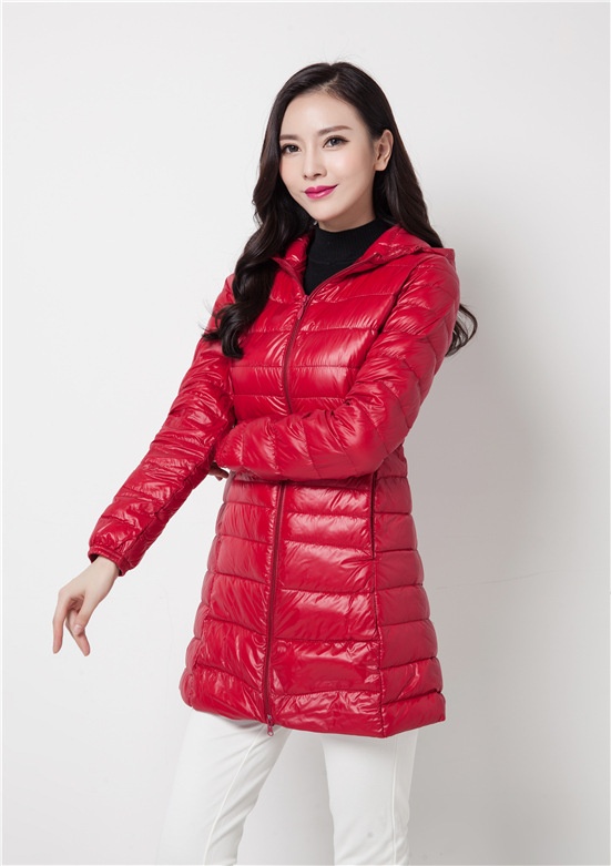 ChicShe Cross-Border New Korean Style Down Jacket For Women, Lightweight Slim Fit Plus Size Hooded Mid-Length Coat Manufacturer_voghion.com