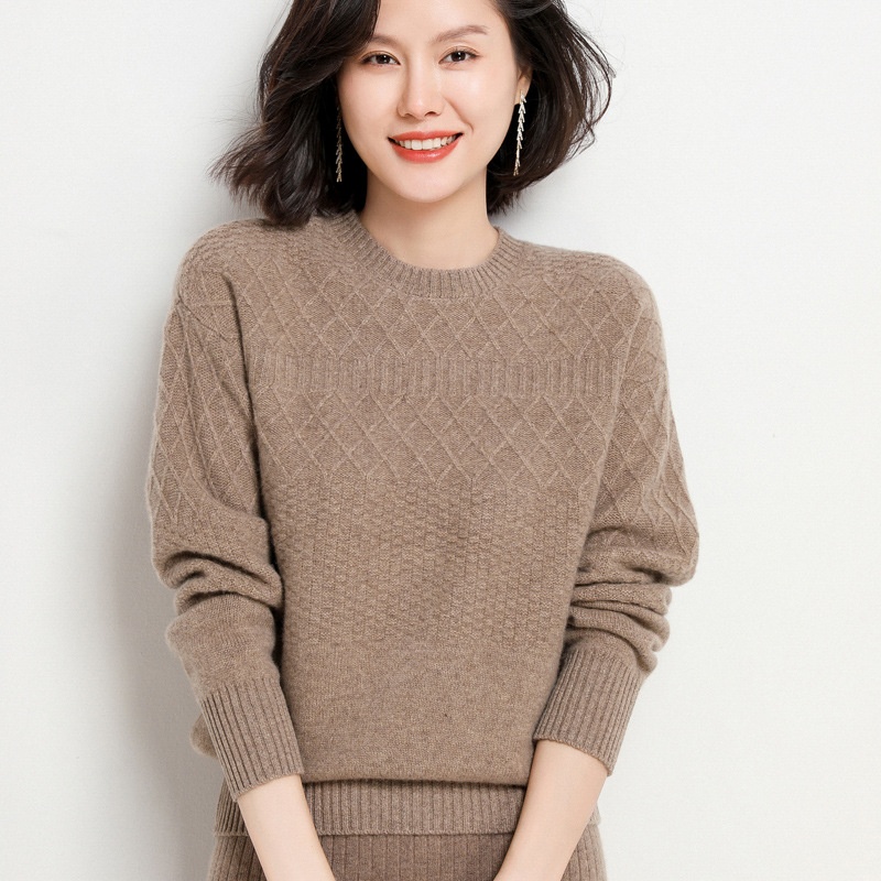 GraceChic GraceChic GraceChic Autunno Inverno Lana Per Donna Maglia Base Larga Ispessita 2021 Nuovo Maglione Dimagrante Tinta Unita Cashmere Parte Superiore Interna_voghion.com