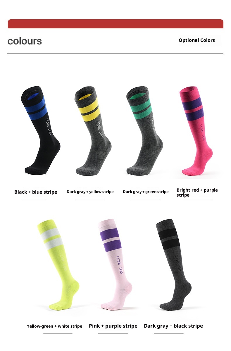 ActiveGo ActiveGo Meikan Wide Stripe Sports Long Couple Outdoor High Tube Terry Cushion Quick Dry Micro Pressure Jump Exercise Socks_voghion.com