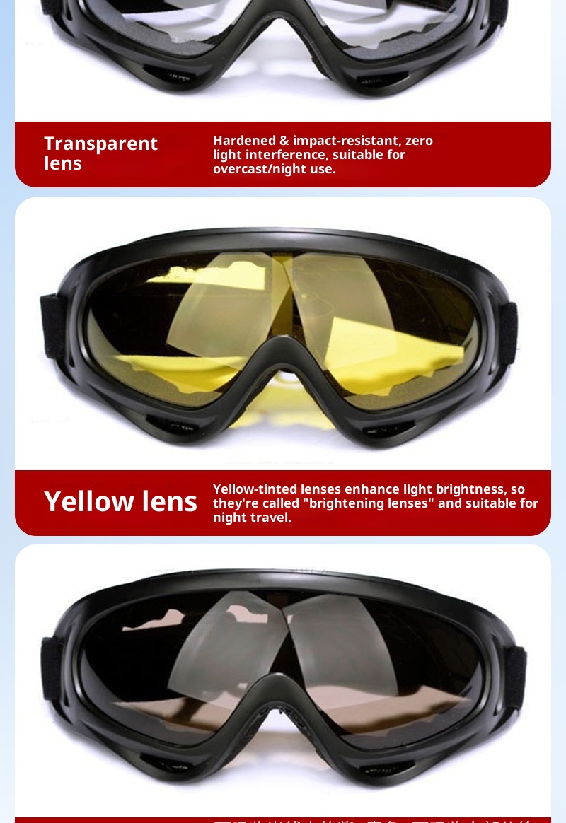 ActiveGo Neue Unisex-Sonnenbrille für Frühling/Sommer: Schneebrille, Fahrradbrille, Bergsteigerbrille, winddicht, sandfliegenabweisend, beschlagfrei, schneesicher_voghion.com