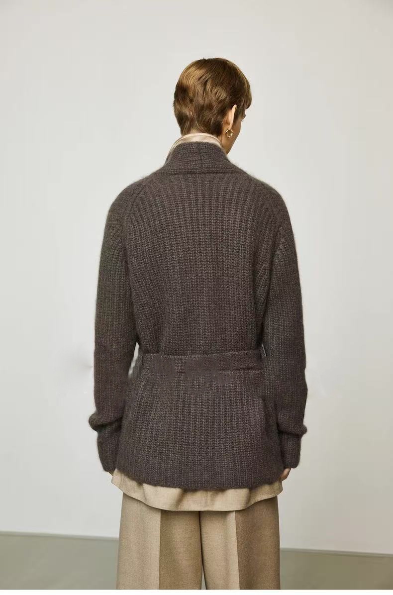 GraceChic GraceChic GraceChic Automne Hiver Nouveau Gilet court style peignoir en laine de yak épaisse ROW pour femme_voghion.com