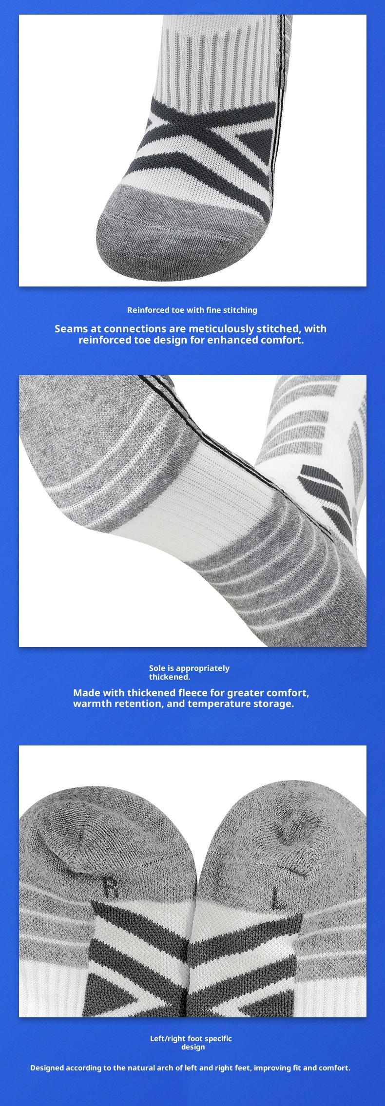 ActiveGo ActiveGo Calzini da corsa lunghi unisex traspiranti in lana merino, antiscivolo, caldi e sportivi, per escursionismo e sci_voghion.com