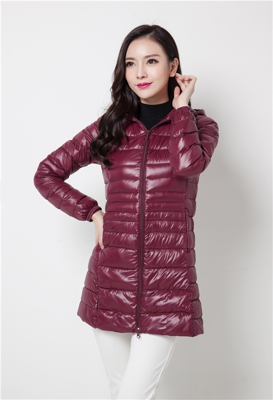 ChicShe Cross-Border New Korean Style Down Jacket For Women, Lightweight Slim Fit Plus Size Hooded Mid-Length Coat Manufacturer_voghion.com