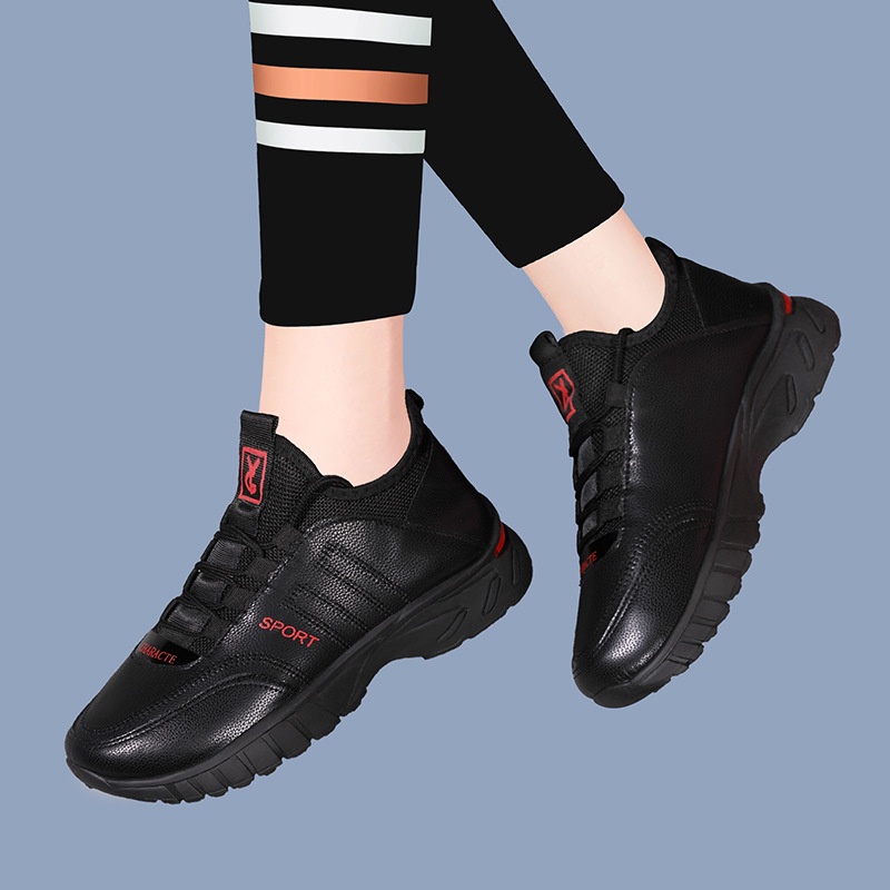 ShoeGlobe Automne-Hiver 2024 - Nouveautés Chaussures Femme Décontractées en Cuir, Semelle Souple, Doublure Polaire, Chaudes et Confortables - Chaussures de Bureau_voghion.com