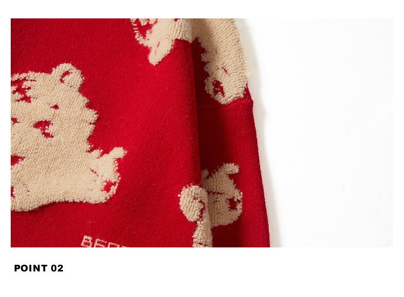 GraceChic GraceChic GraceChic Zodiac Red Women's Fashion Couple Outfit Winter 2022 New Year Battle Robe Sweater Tiger Stylish_voghion.com