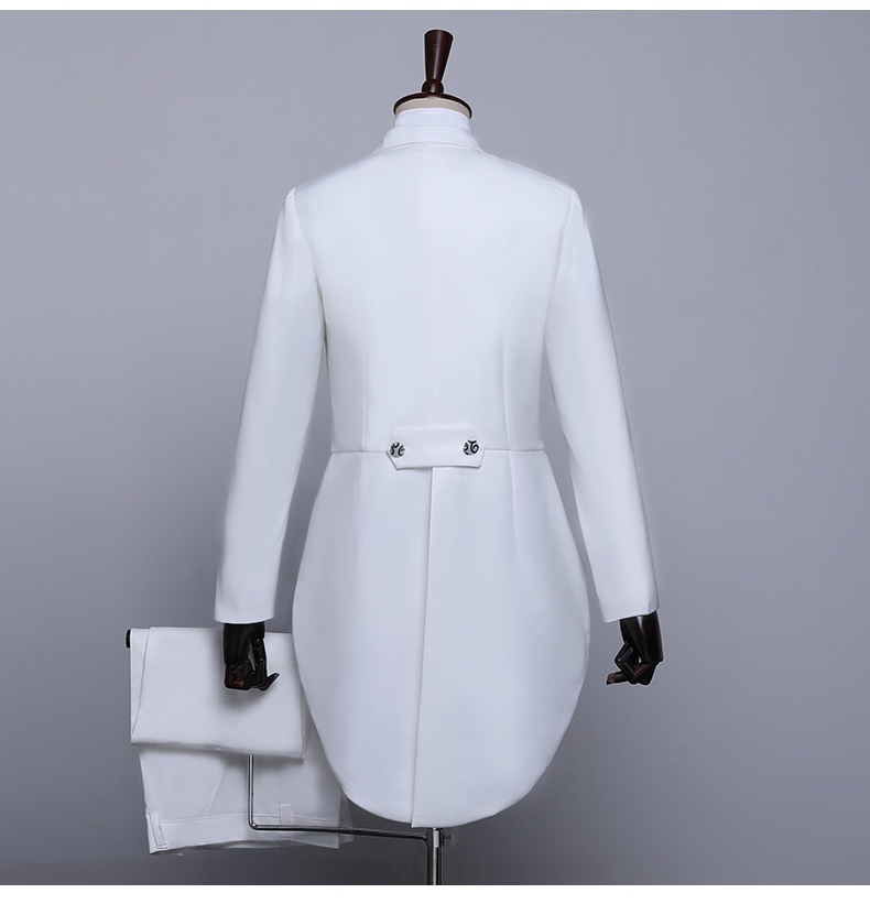 ragazzo Frac in tessuto di raso Abito da uomo Slim Fit Abbigliamento formale Ospite dell'incontro annuale Costume da coro di danza jazz magica_voghion.com