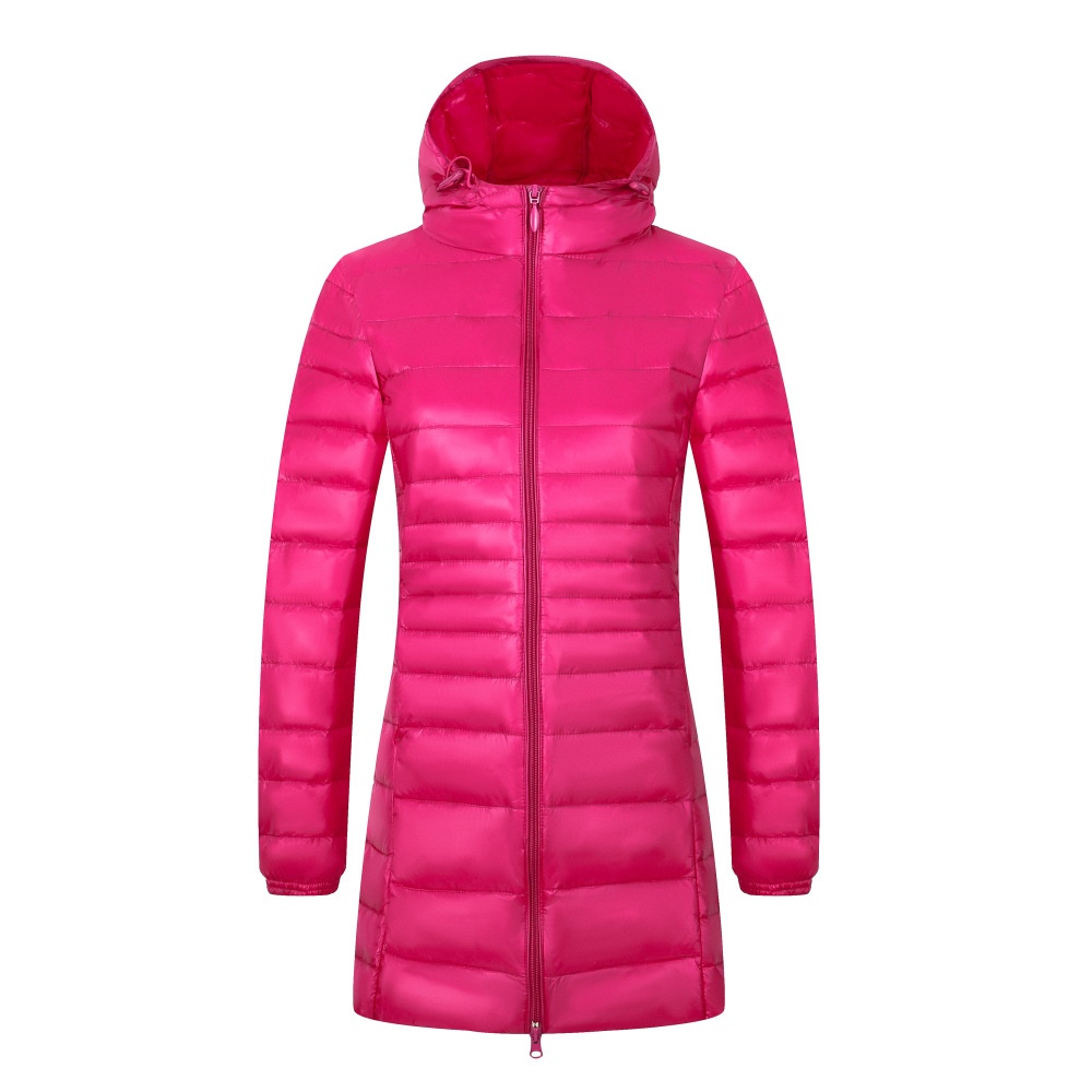 ChicShe Cross-Border New Korean Style Down Jacket For Women, Lightweight Slim Fit Plus Size Hooded Mid-Length Coat Manufacturer_voghion.com