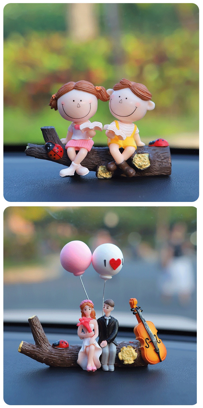 Little Deng Little Deng New Cute Tree Branch Couple Car Interior Cartoon Dashboard Balloon Decoration_voghion.com